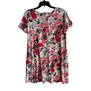 PIKO 1988 FLORAL BUTTERFLY SHORT SLEEVE DRESS WITH POCKETS SIZE LARGE